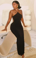 FASHION TIY Elegant Solid Color Sleeveless Backless Bodycon Maxi Dress