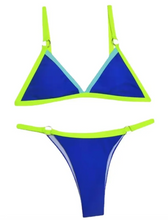 Load image into Gallery viewer, Sexy Color Blocking Bikini Swimwear Two Pieces Set Nylon
