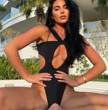 Load image into Gallery viewer, Lace-Up Hollow Backless One-Piece Swimsuit
