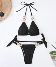 Load image into Gallery viewer, Chain Halter Neck Bikini Swimsuit Set
