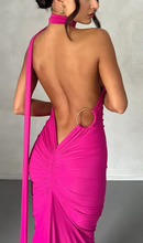 Load image into Gallery viewer, FASHION TIY Solid Color Sleeveless Backless Bodycon Maxi Dress
