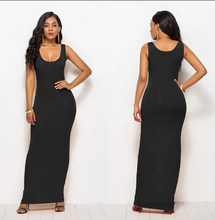 Load image into Gallery viewer, FASHION TIY Sleeveless Sling Maxi Dress Casual Street Solid Color
