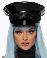 Rhinestone Trimmed Military Hat