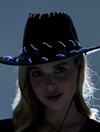 Light-Up Black Cowboy Hat (KBW)