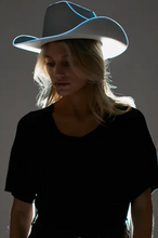Load image into Gallery viewer, White Light-Up Cowboy Hat (KBW)
