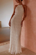 ECHO Textured Halter Midi Dress
