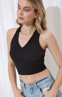 Ribbed Halter With Cross Back Tie